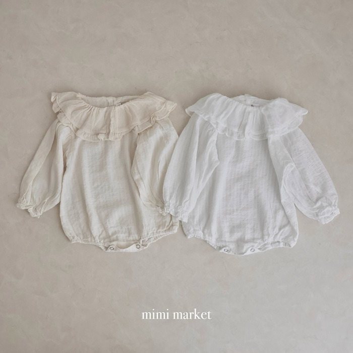 正韓春mimi-market 兩色甜美花邊領包屁衣