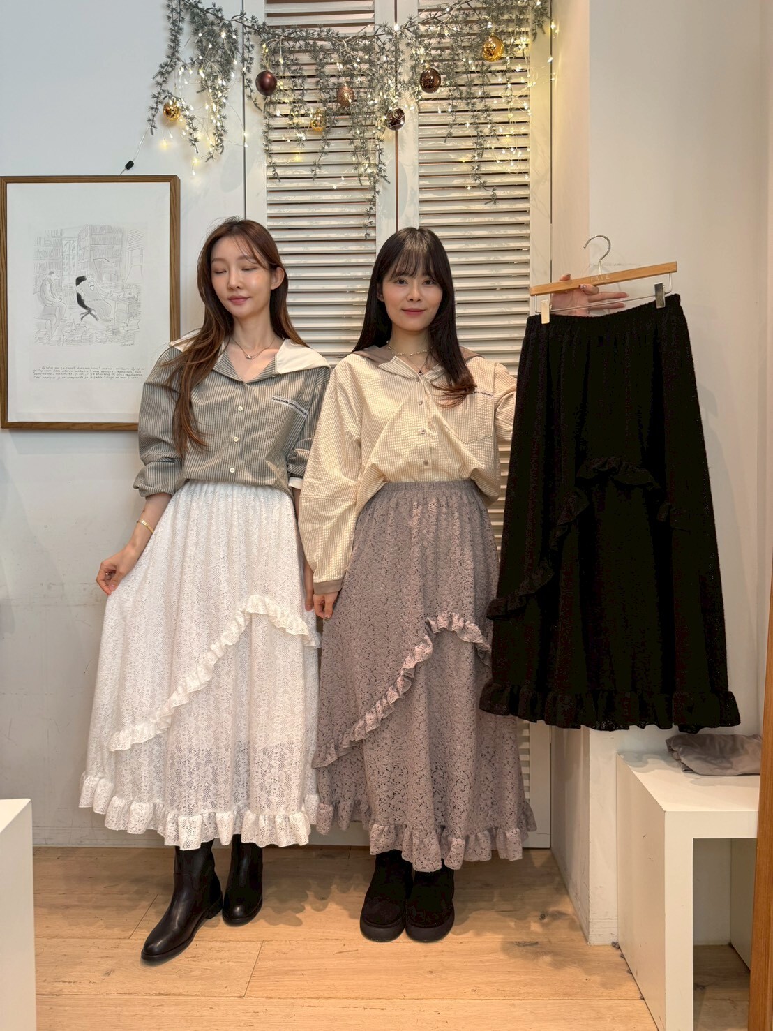 FA5303 不規則花邊蕾絲長裙