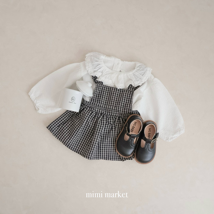 正韓春mimi-market 兩色日系格紋吊帶裙