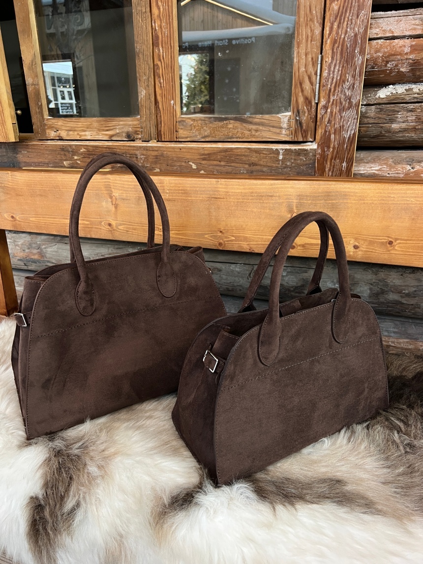 麂皮咖啡托特包