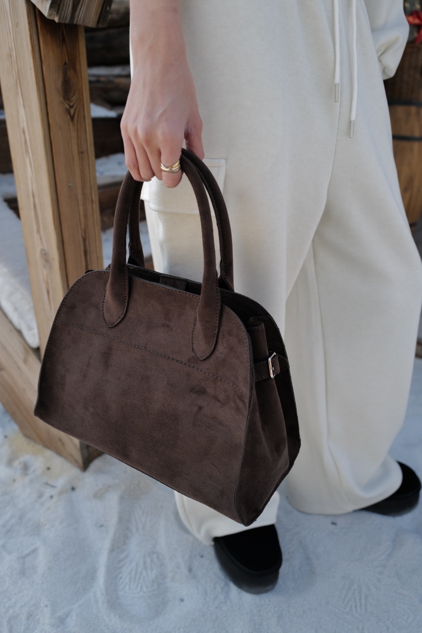 麂皮咖啡托特包