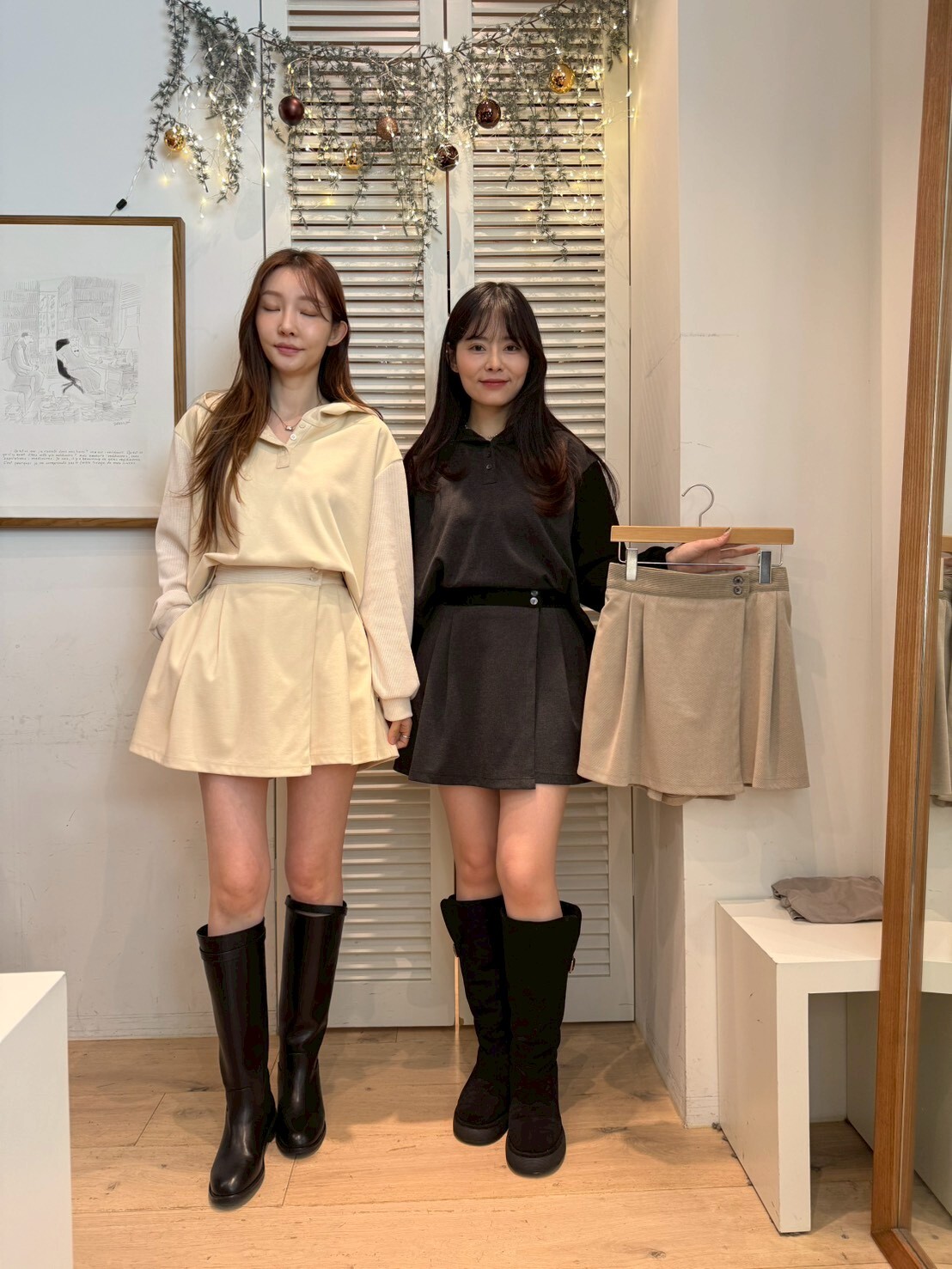 FA5312 拼布腰頭短裙褲