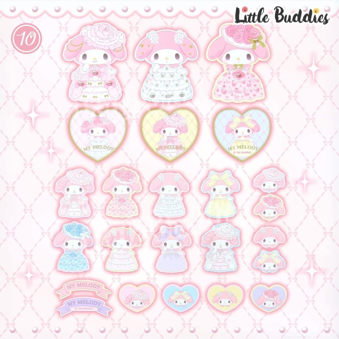 日本 Sanrio My Melody 生日 淑女造型設計系列 貼紙套裝