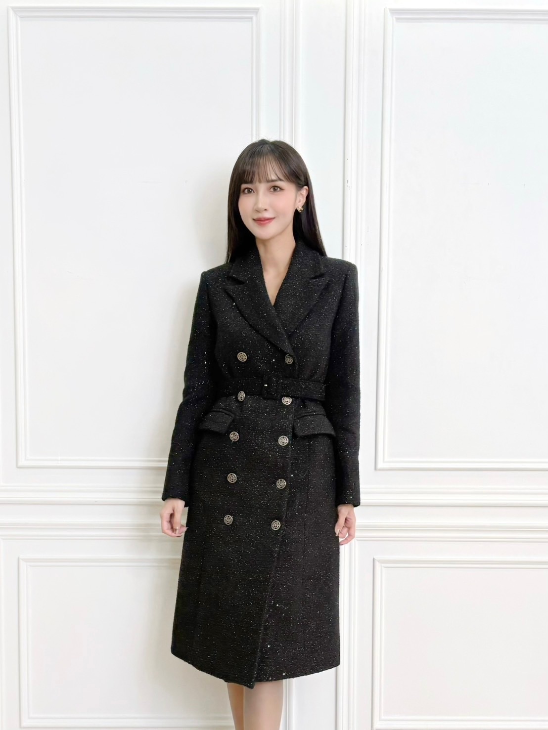 細閃名媛風!保暖長大衣(羊毛20%)