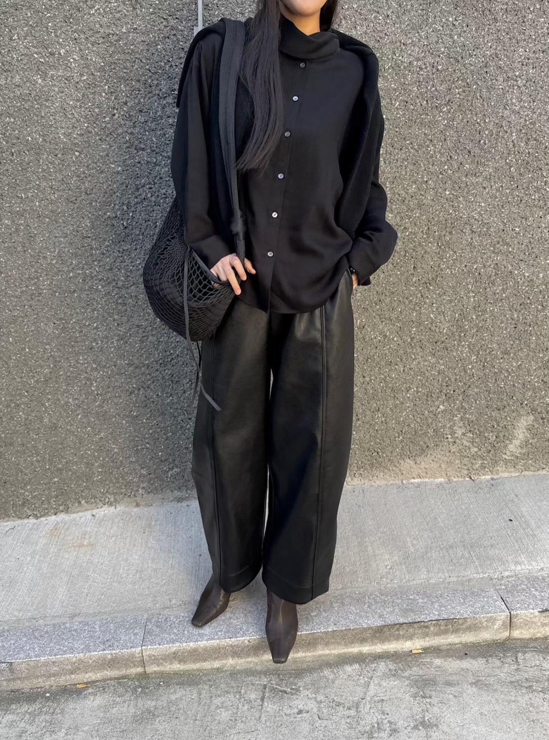 皮質內刷毛長褲