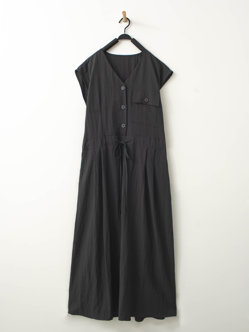 紋理感綁帶無袖長洋裝木耳邊條紋上衣組合