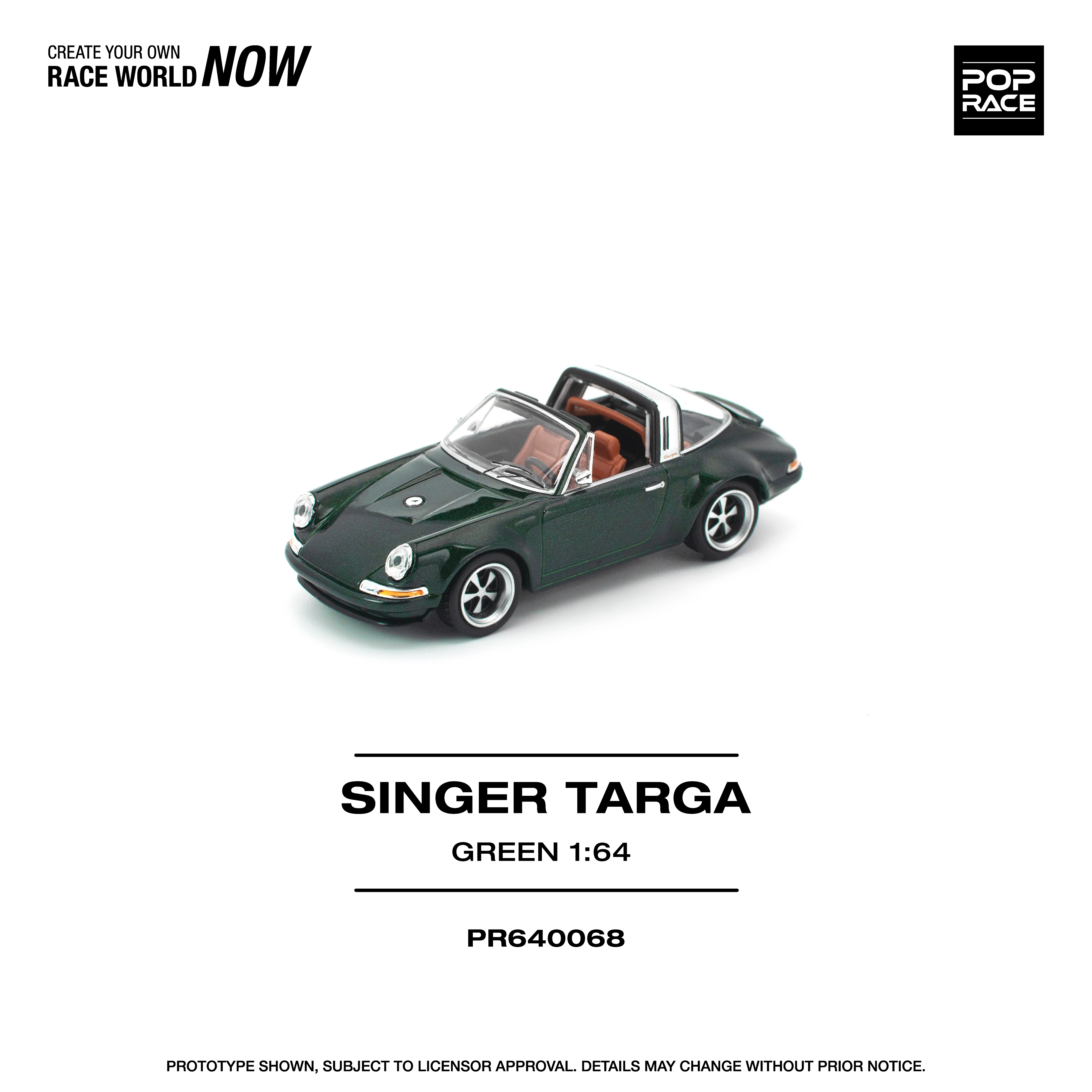 PO-$106 * POP RACE * 1:64 SINGER TARGA GREEN