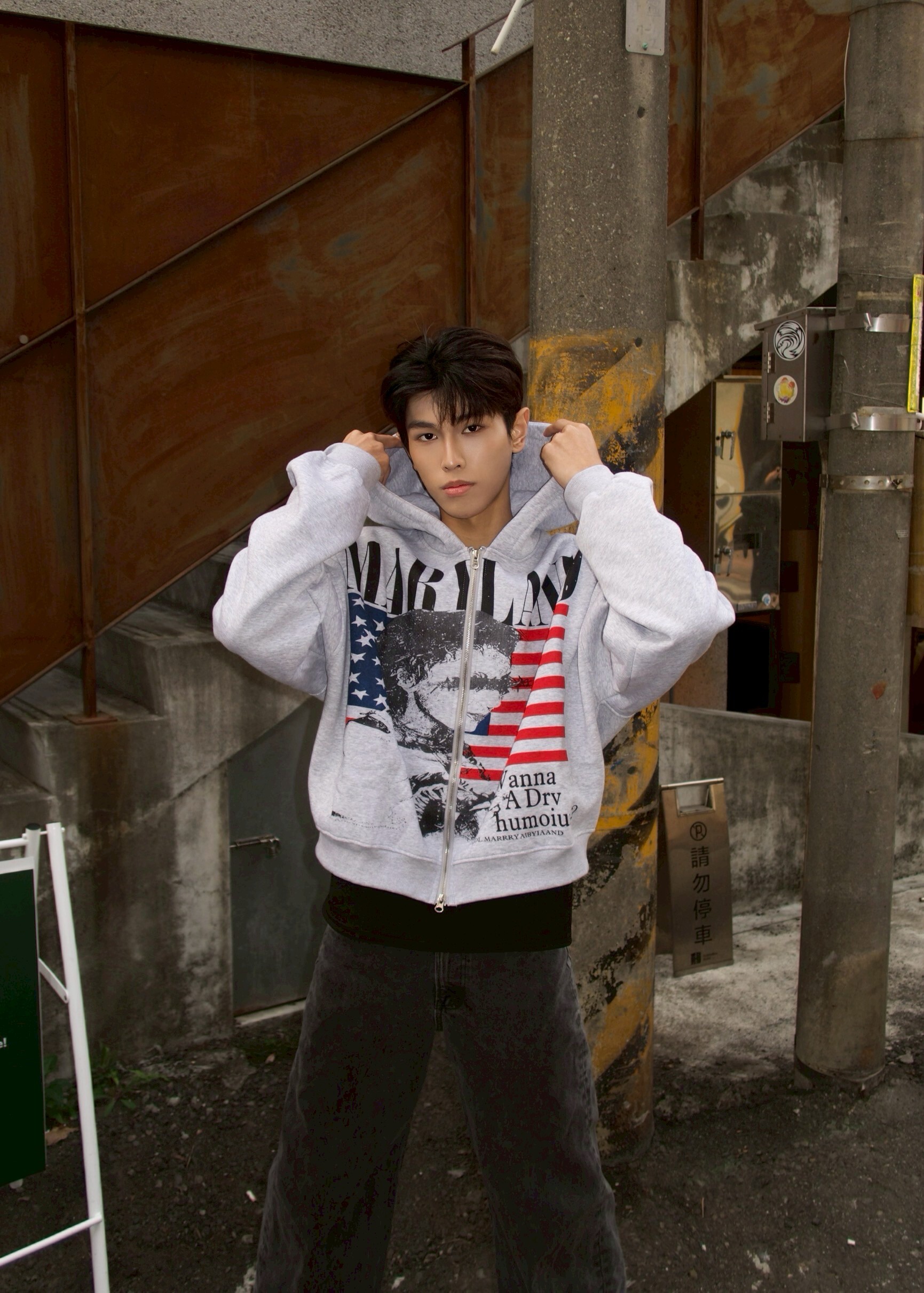 (GOAL) 美國國旗 連帽 棉質外套 男女款