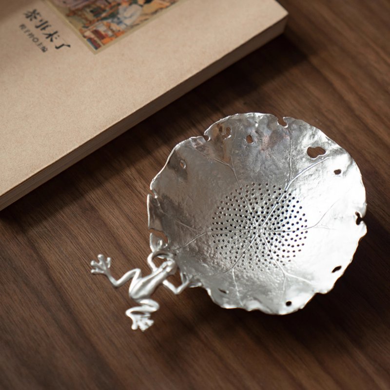 純錫青蛙茶漏【D1】