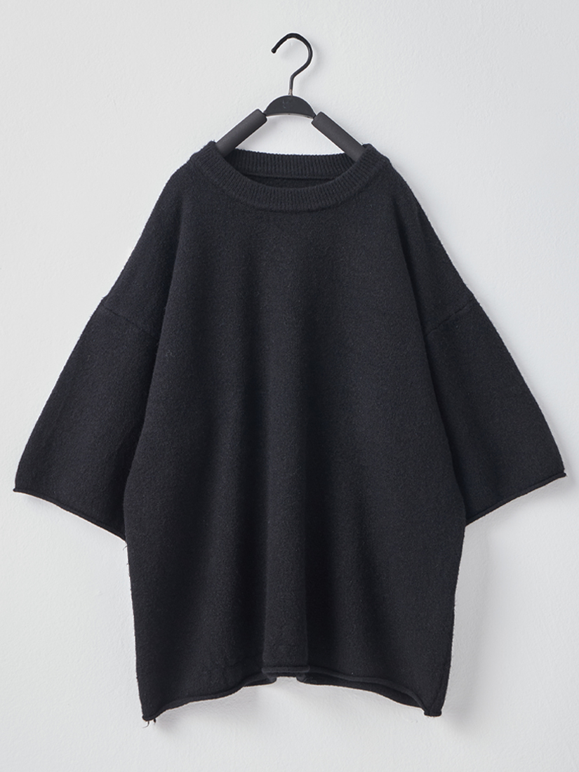 七分寬袖毛衣條紋內搭鬆壓褶蛋糕裙組合