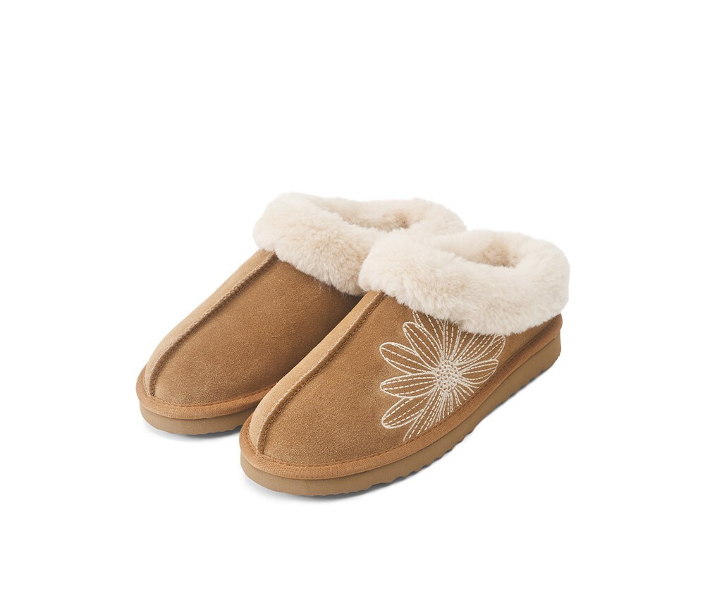 MARDI MERCREDI 毛絨穆勒鞋 2cm－棕色