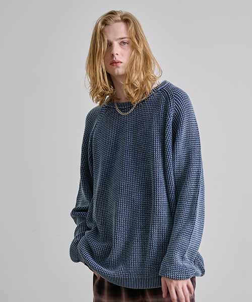 ｜REVO. TOKYO ｜Powder-bleached waffle cotton knit