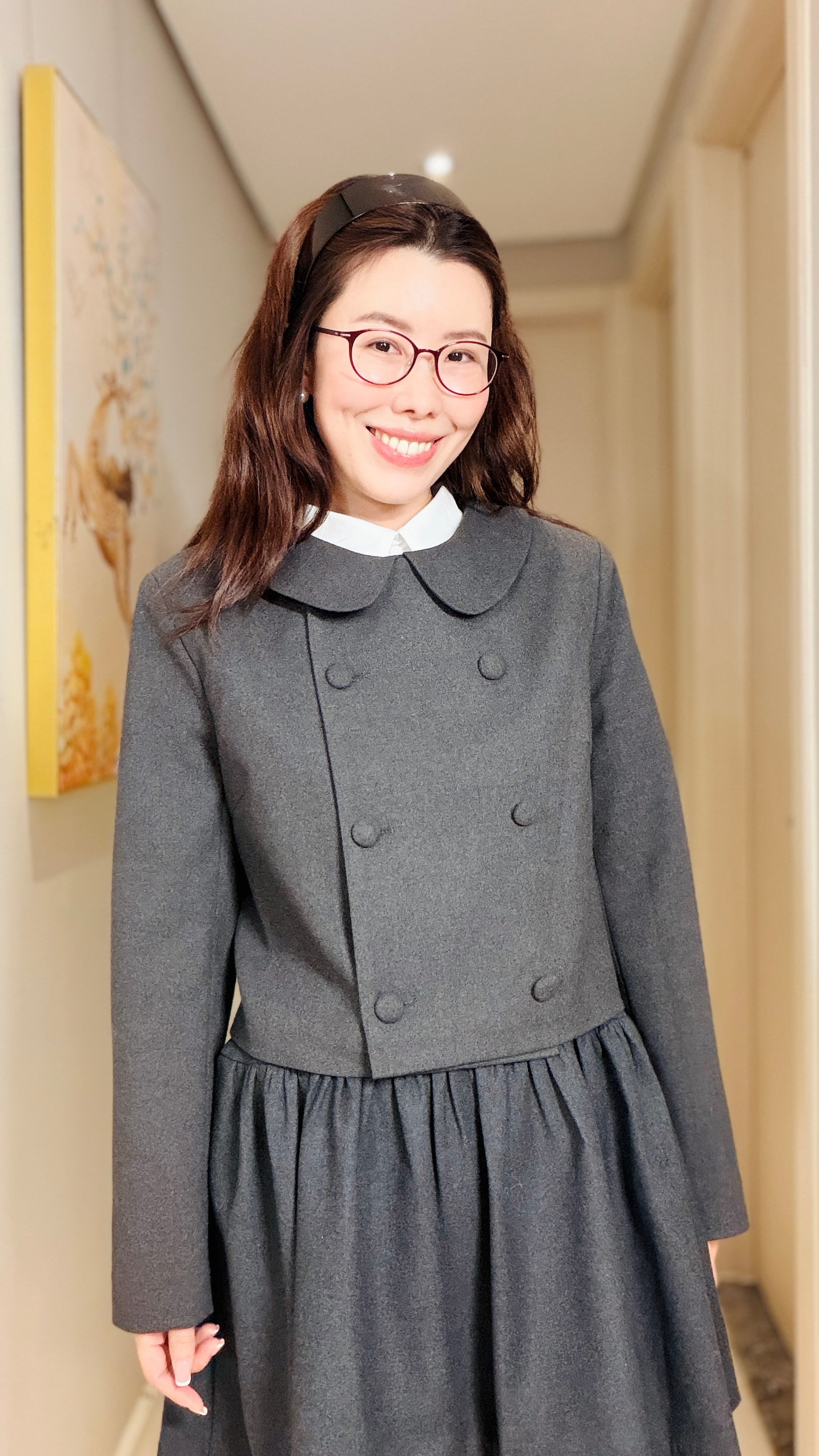 Virginia Preppy Double-Breasted Cropped Jacket [ 2 colors / Free ]