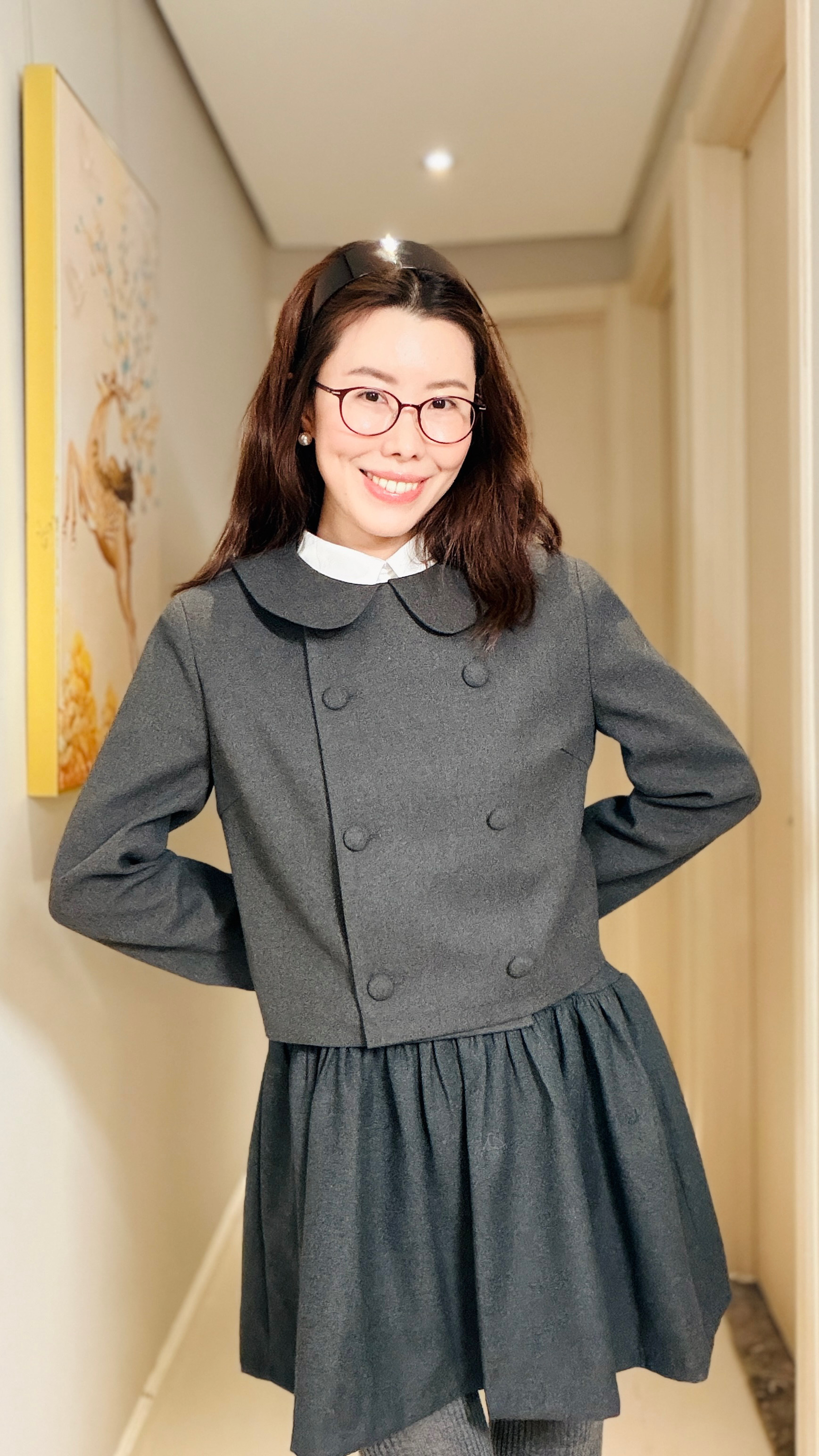 Virginia 學院風雙排釦短版外套 [ 2色 / Free ]