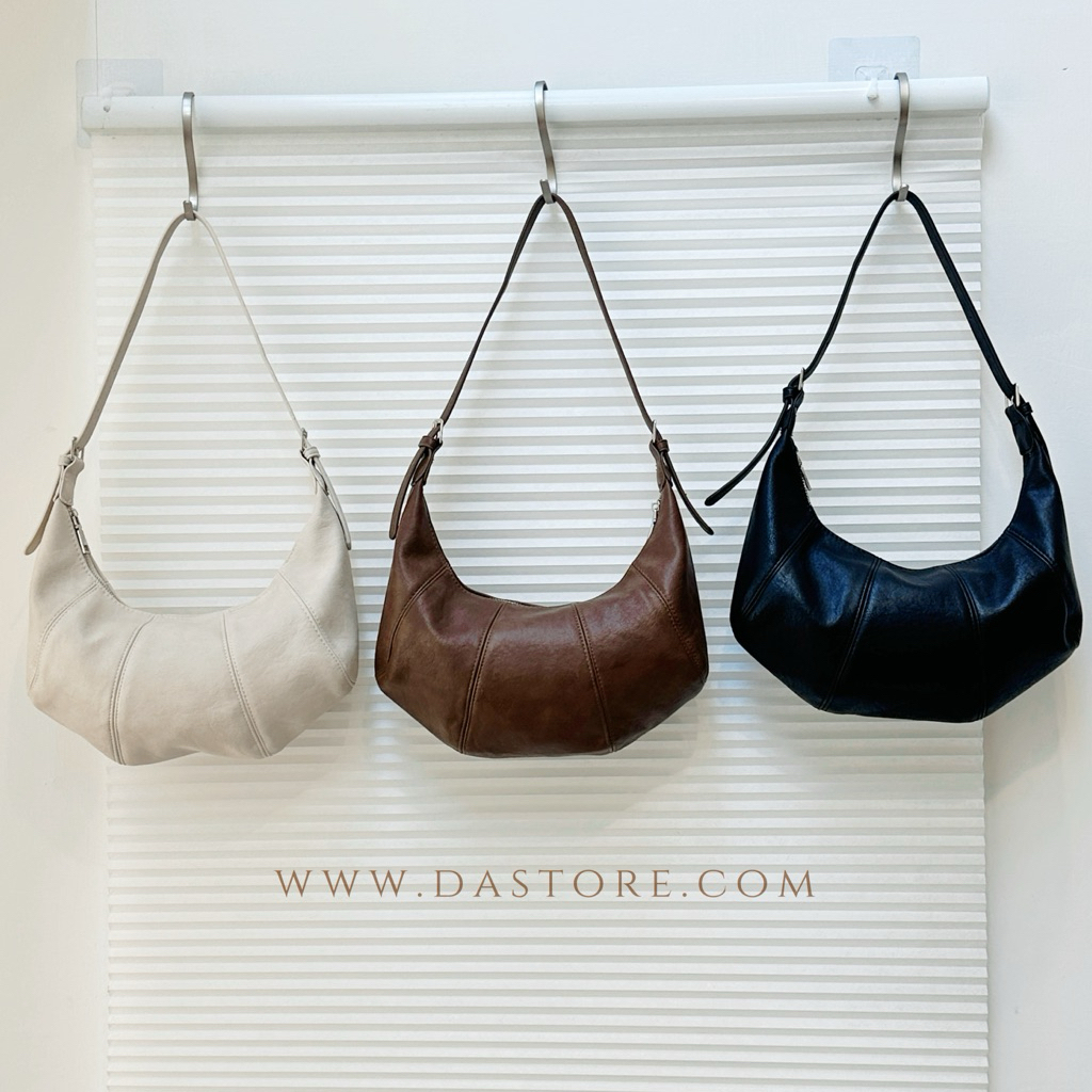 韓國半月皮革可頌包/