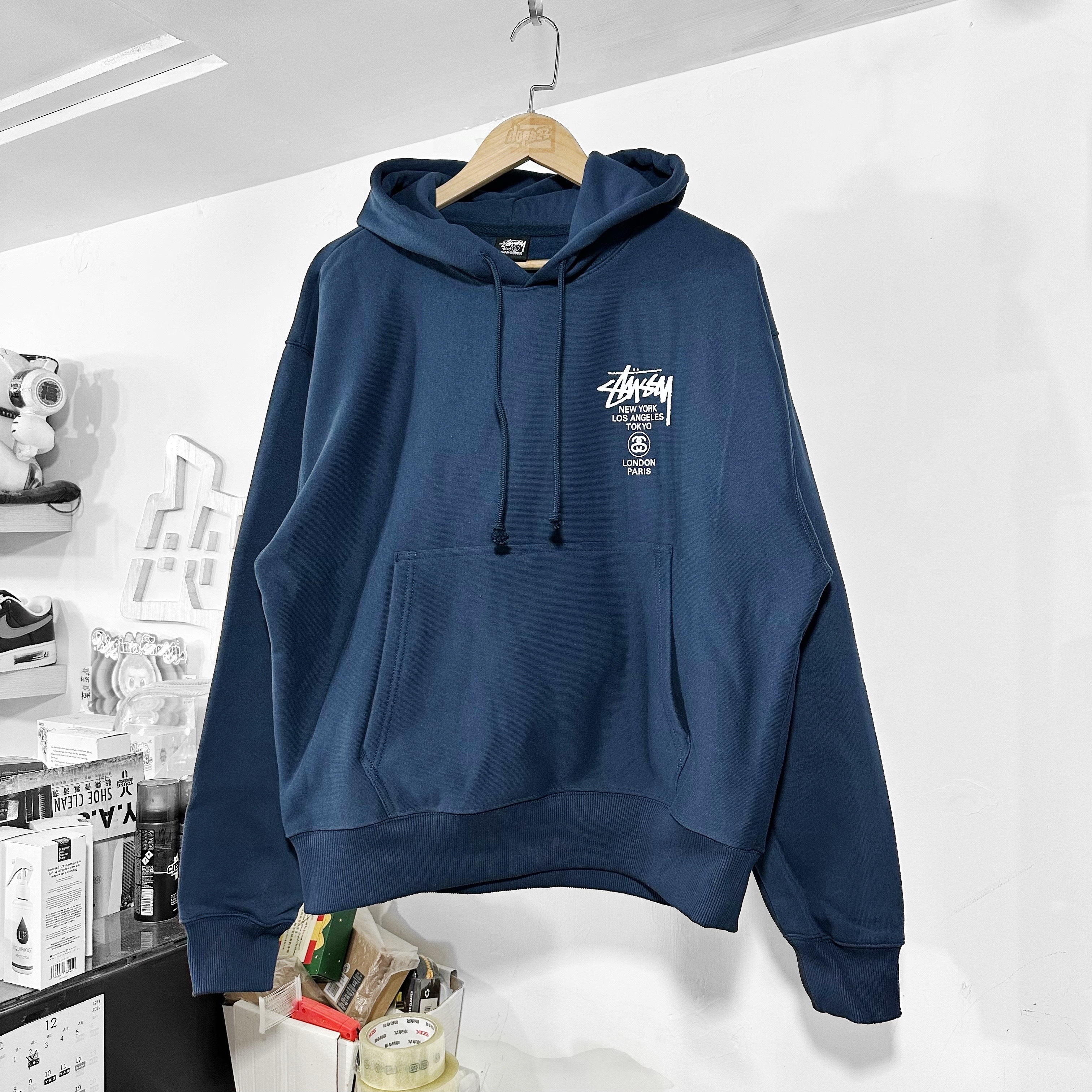 STUSSY WORLD TOUR  HOODIE - Navy 世界巡遊 深藍色