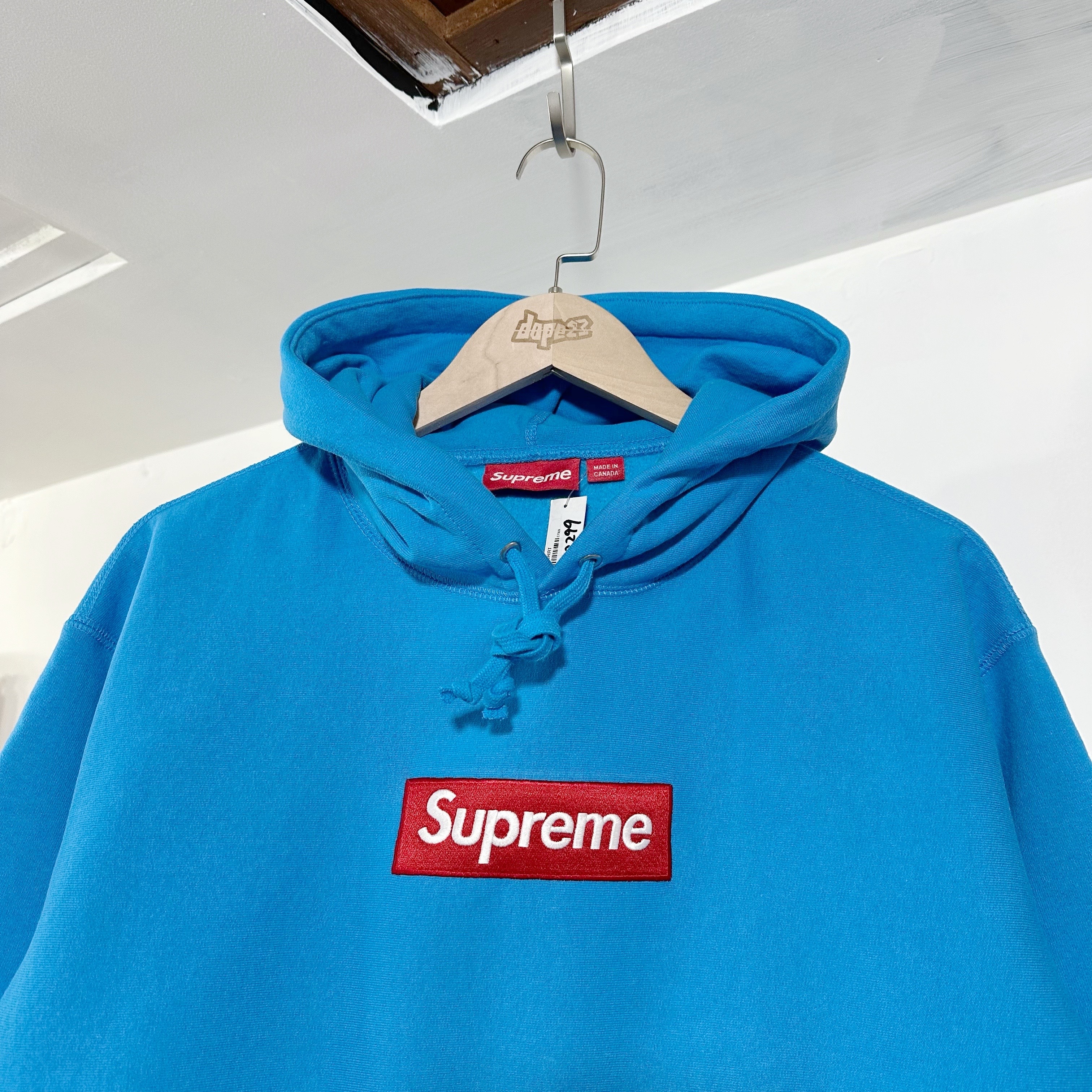 Supreme Box Logo Hooded Sweatshirt - Cyan