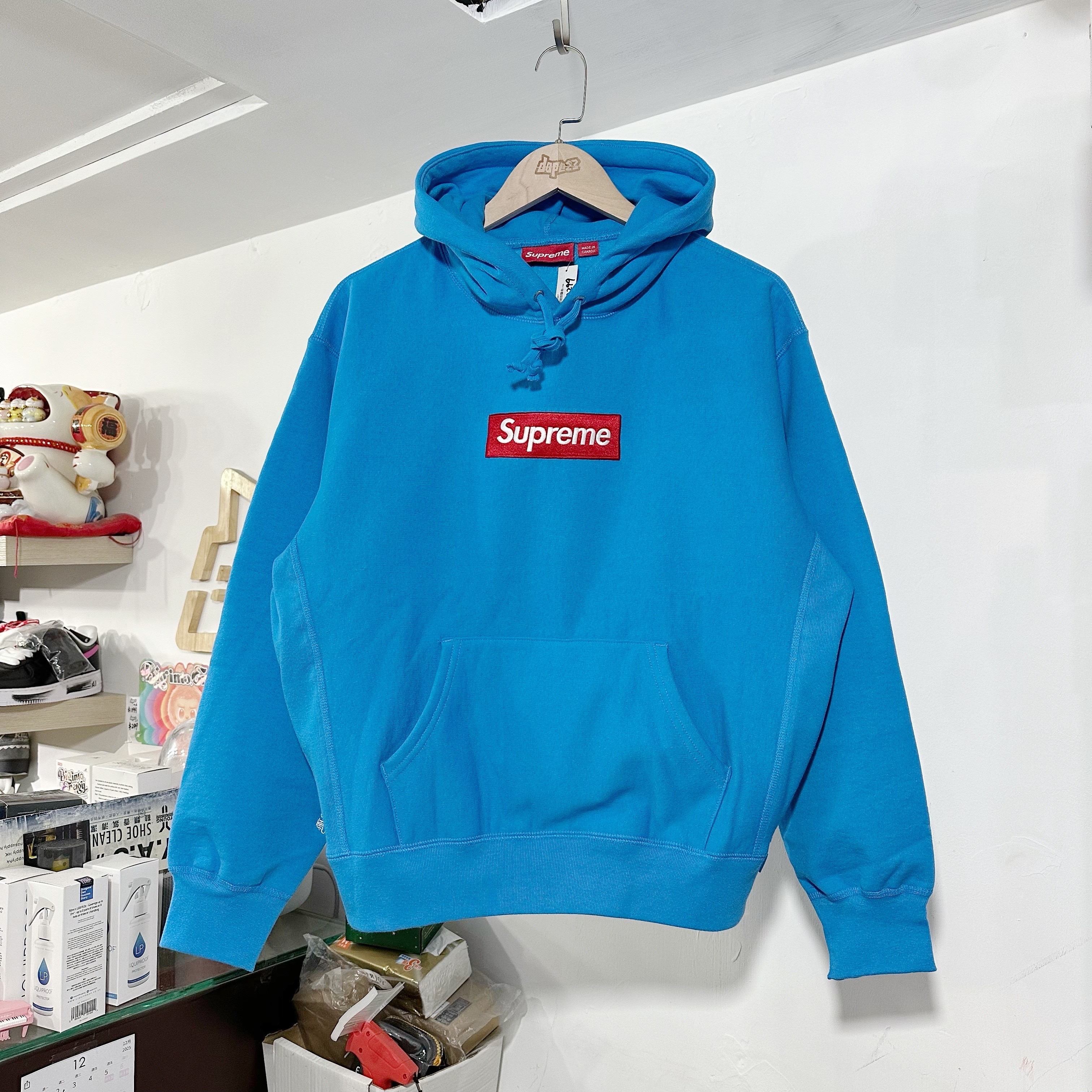 Supreme Box Logo Hooded Sweatshirt - Cyan