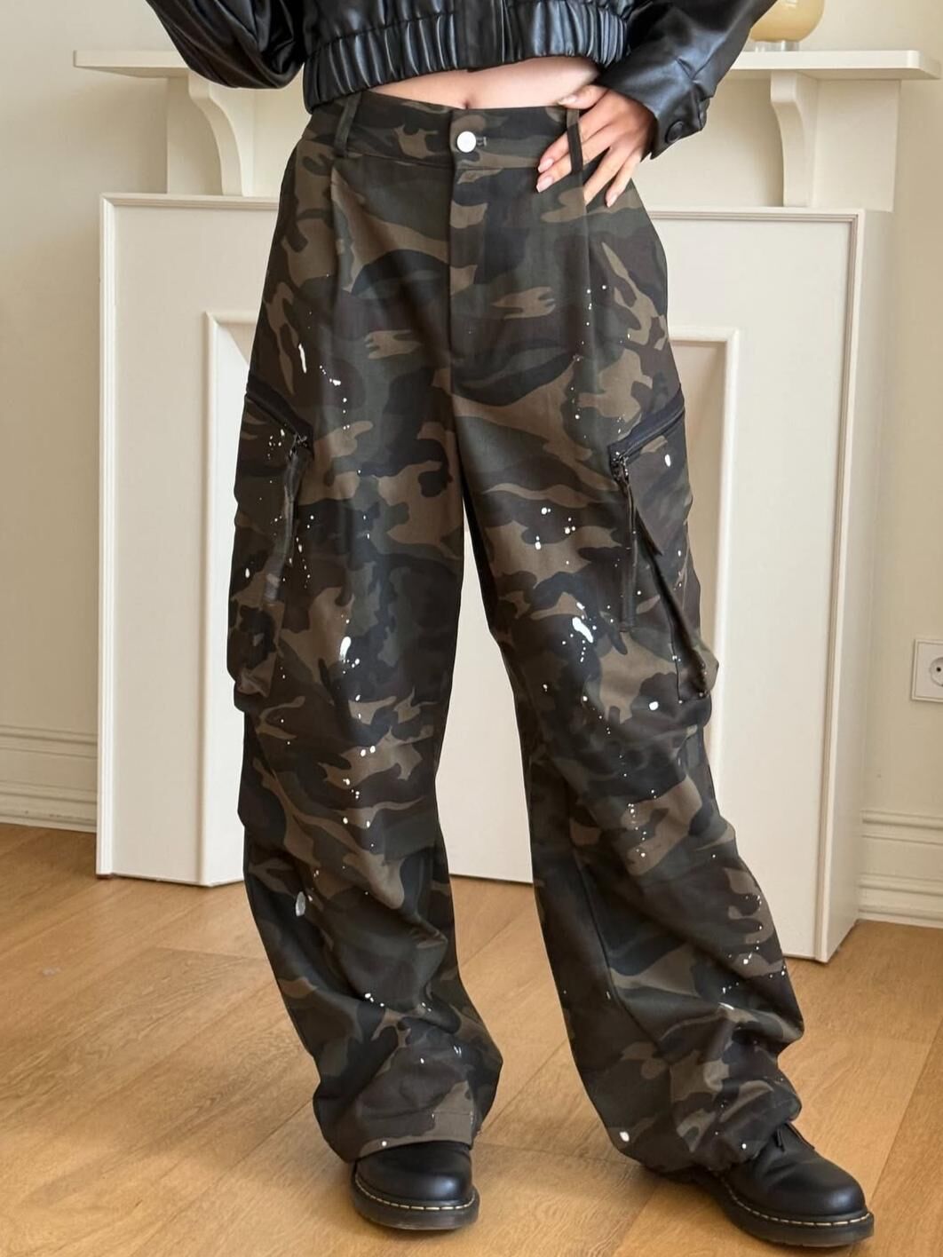 潑墨迷彩工裝鬆身褲 BALLIN-009P