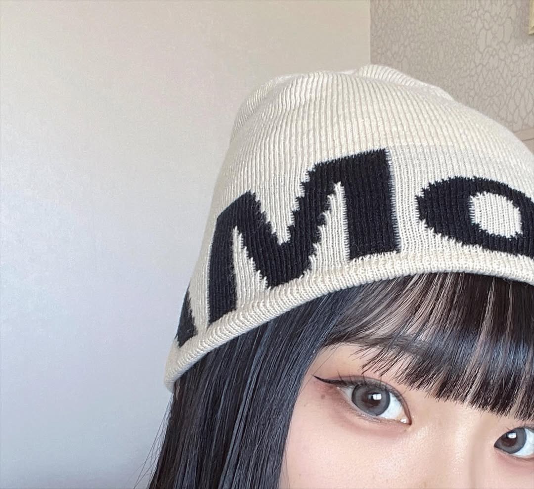 oMA Design Studio LOGO MOHAIR Skully Beanie 毛帽短毛帽粉灰