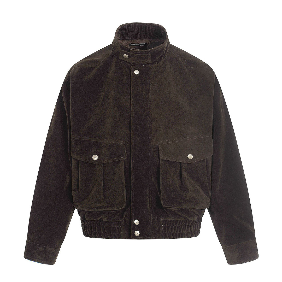 老錢風復古絨毛飛行外套