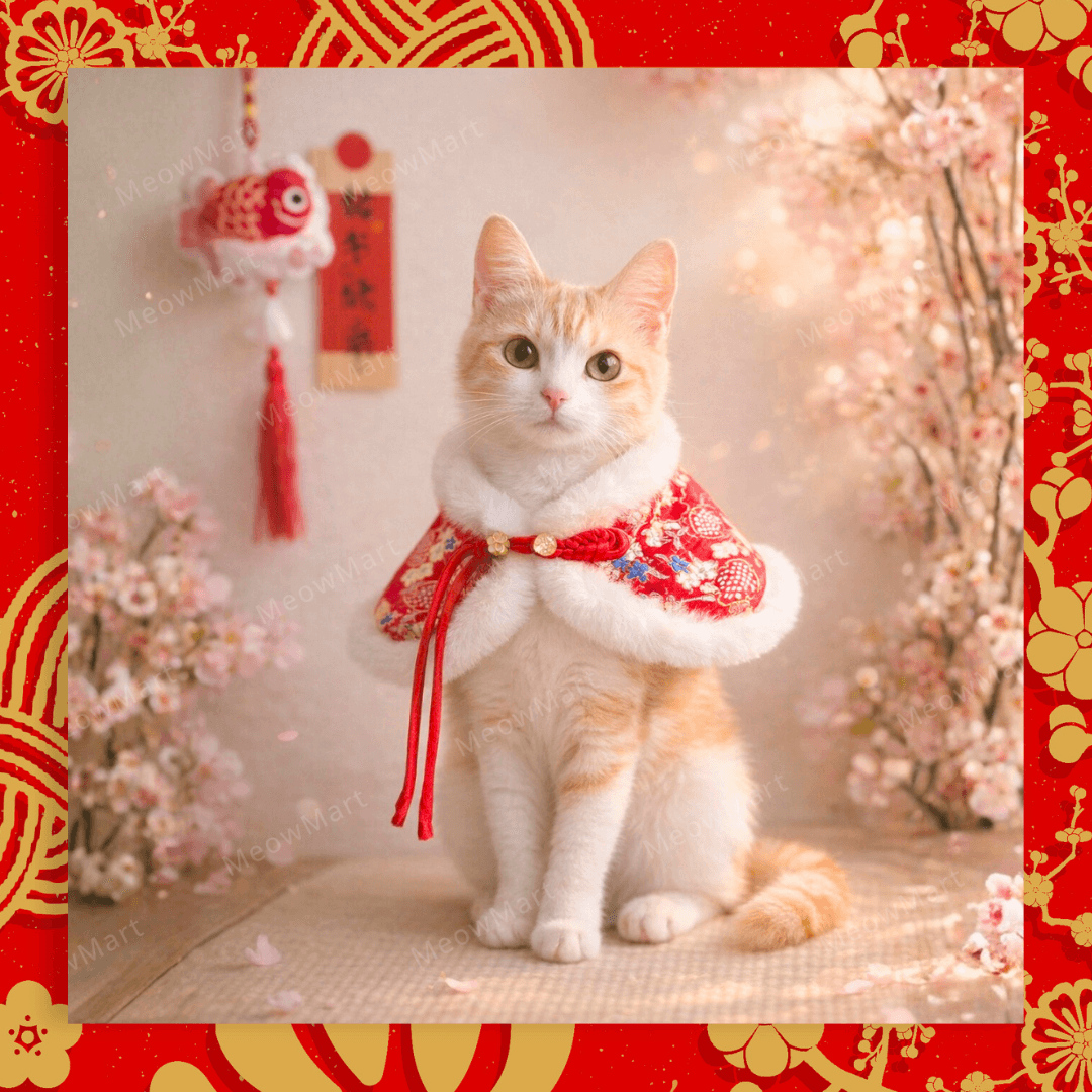 【現貨8折】雪絨刺繡賀年披肩 (貓狗適用)