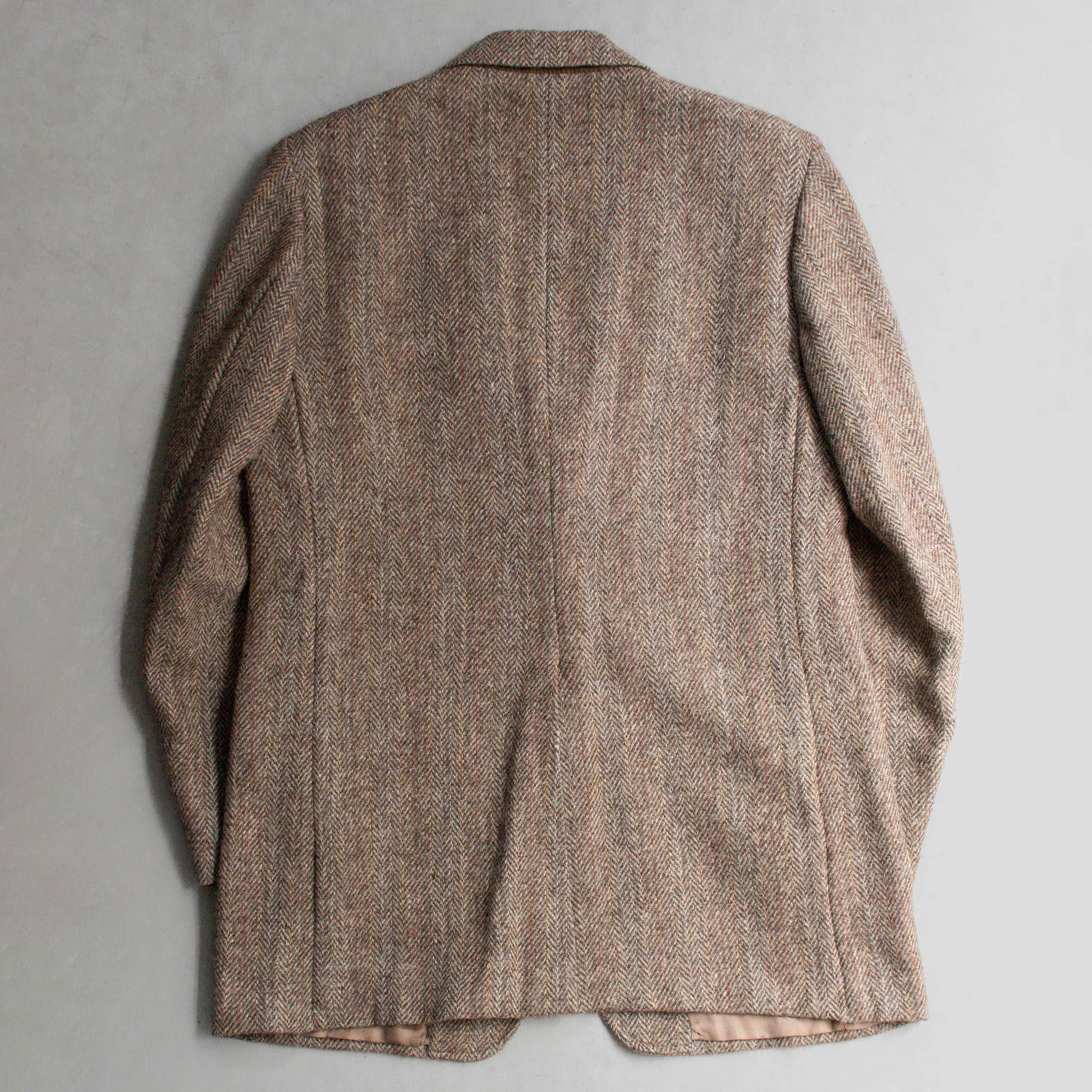 VINTAGE HARRIS TWEED BLAZER 美國製 棕色 人字紋 羊毛 西裝外套 A