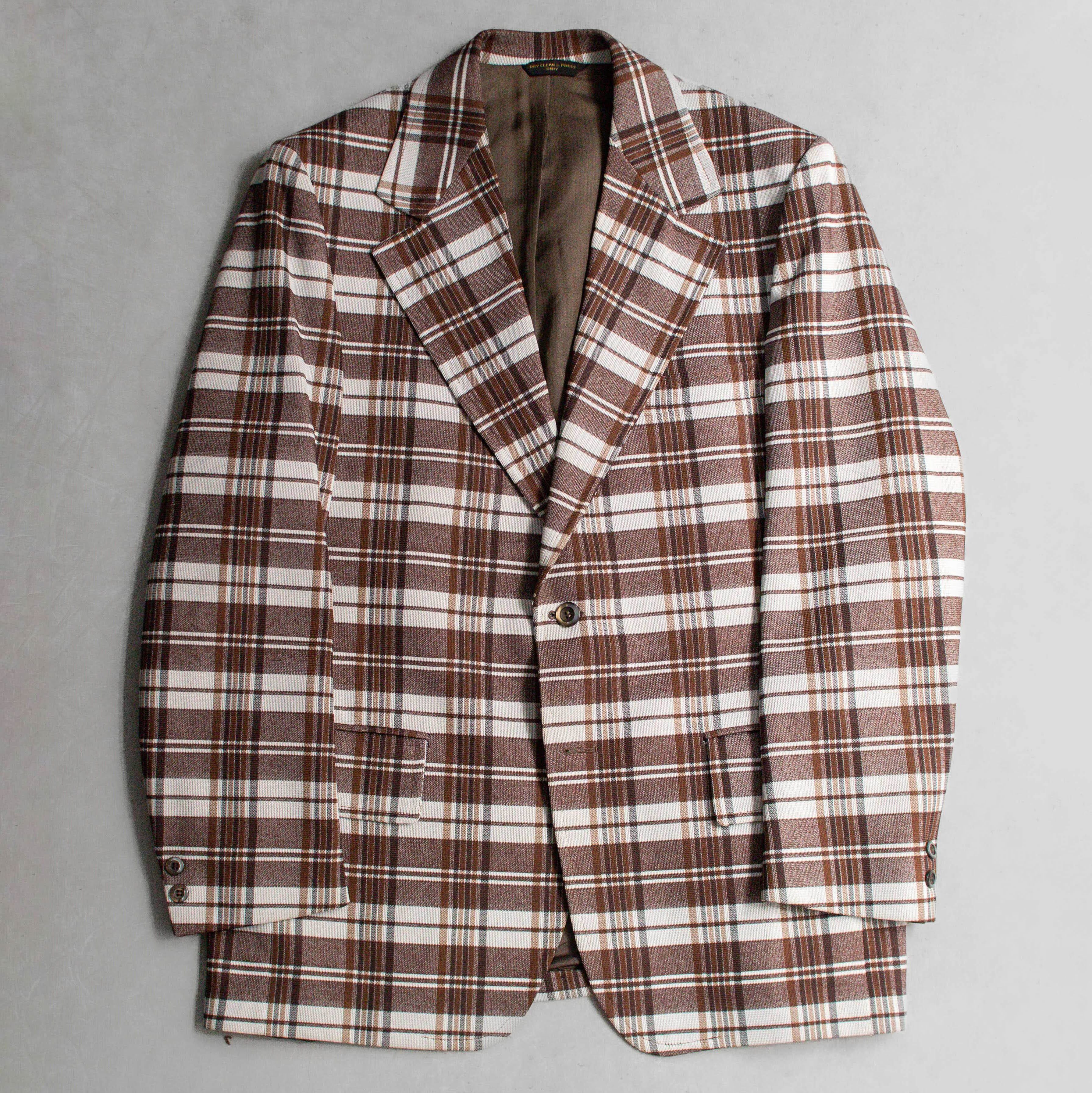 VINTAGE PLAID BLAZER 美國 棕色 格紋 西裝外套