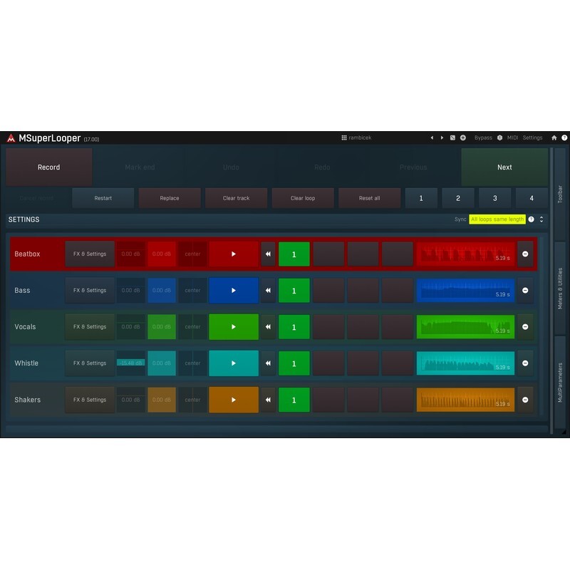 Melda MSuperLooper｜樂句循環效果器插件
