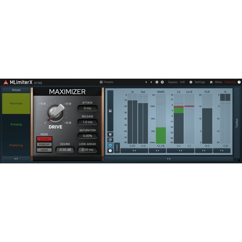 Melda MLimiterX｜母帶處理限制器插件