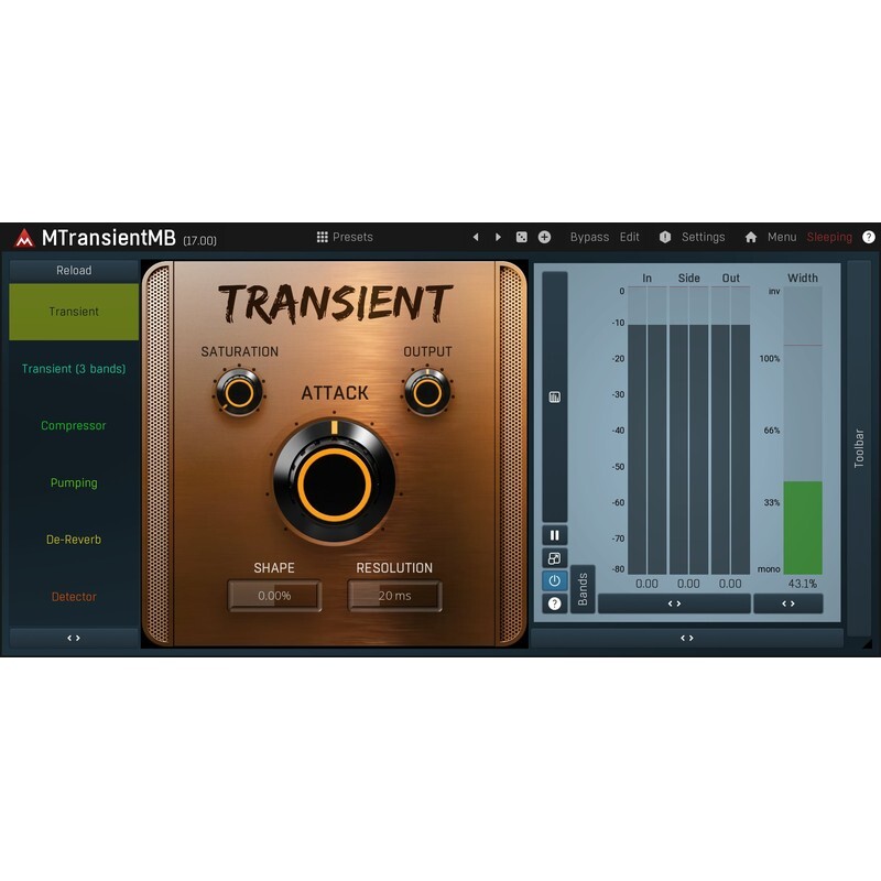 Melda MTransientMB｜多段暫態效果器插件