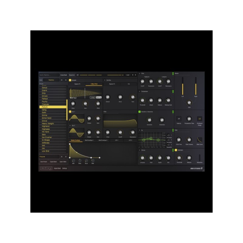 Initial Audio 808 Studio II｜重低音合成器插件