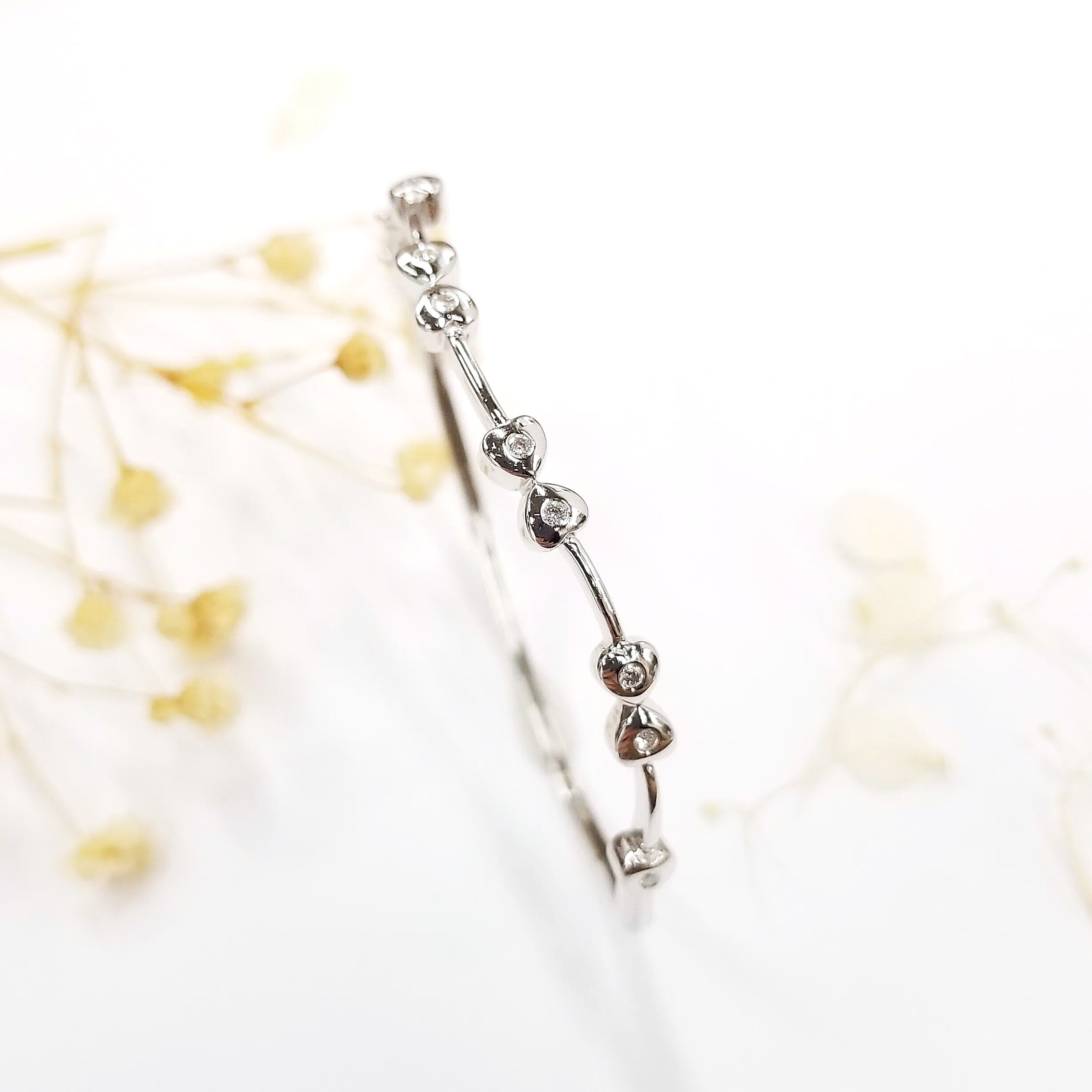 全新18K白金20份鑽石手鈪