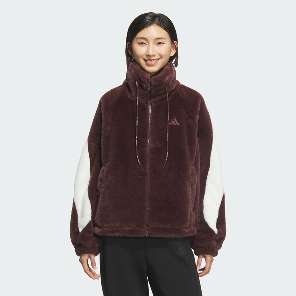 Adidas 愛迪達 Ms Warm Jkt2 KC0078 女 立領外套 運動外套 休閒穿搭 棕 米 亞版