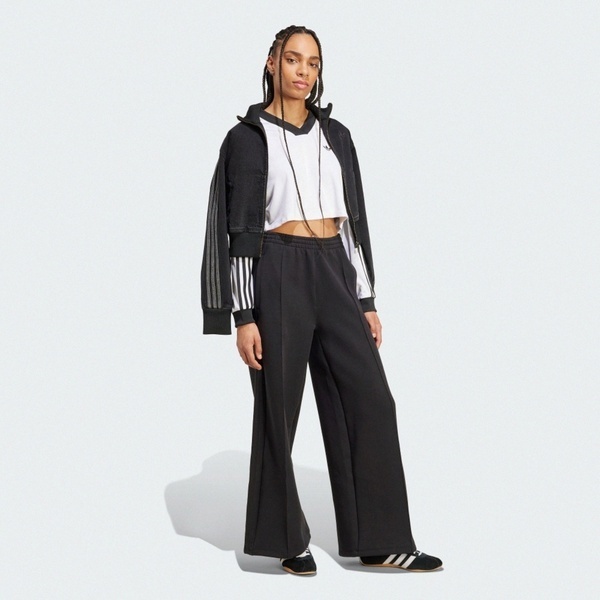 Adidas 愛迪達 Jacquard Ls Top JV9740 女 長袖上衣 休閒長袖 短版 白 黑 亞版