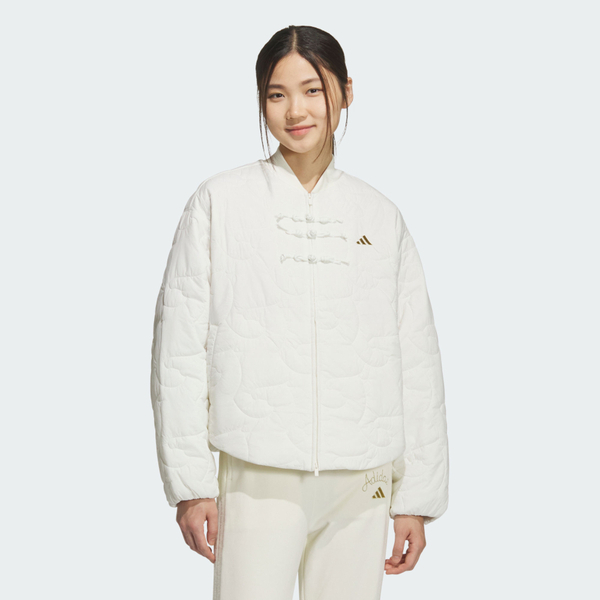 Adidas 愛迪達 Nyr Lt Pad Jkt KH2664 女 外套 夾克 運動外套 休閒 CNY 白金 亞版