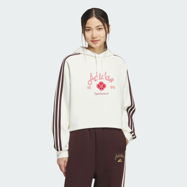 Adidas 愛迪達 Nyr Hoody Sweat KH2695 女 連帽上衣 帽t 連帽長袖 CNY 白棕 亞版