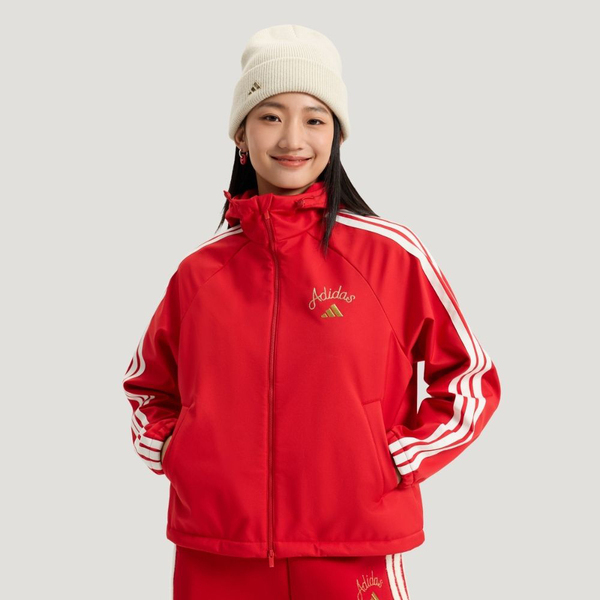 Adidas 愛迪達 Nyr Shl Jkt KU8972 女 連帽外套 防潑水 運動外套 CNY 紅白 亞版