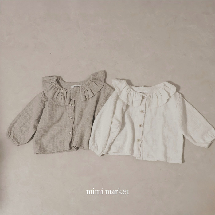 正韓春mimi-market 兩色森林氛圍花邊上衣