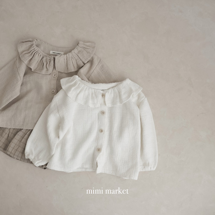 正韓春mimi-market 兩色森林氛圍花邊上衣