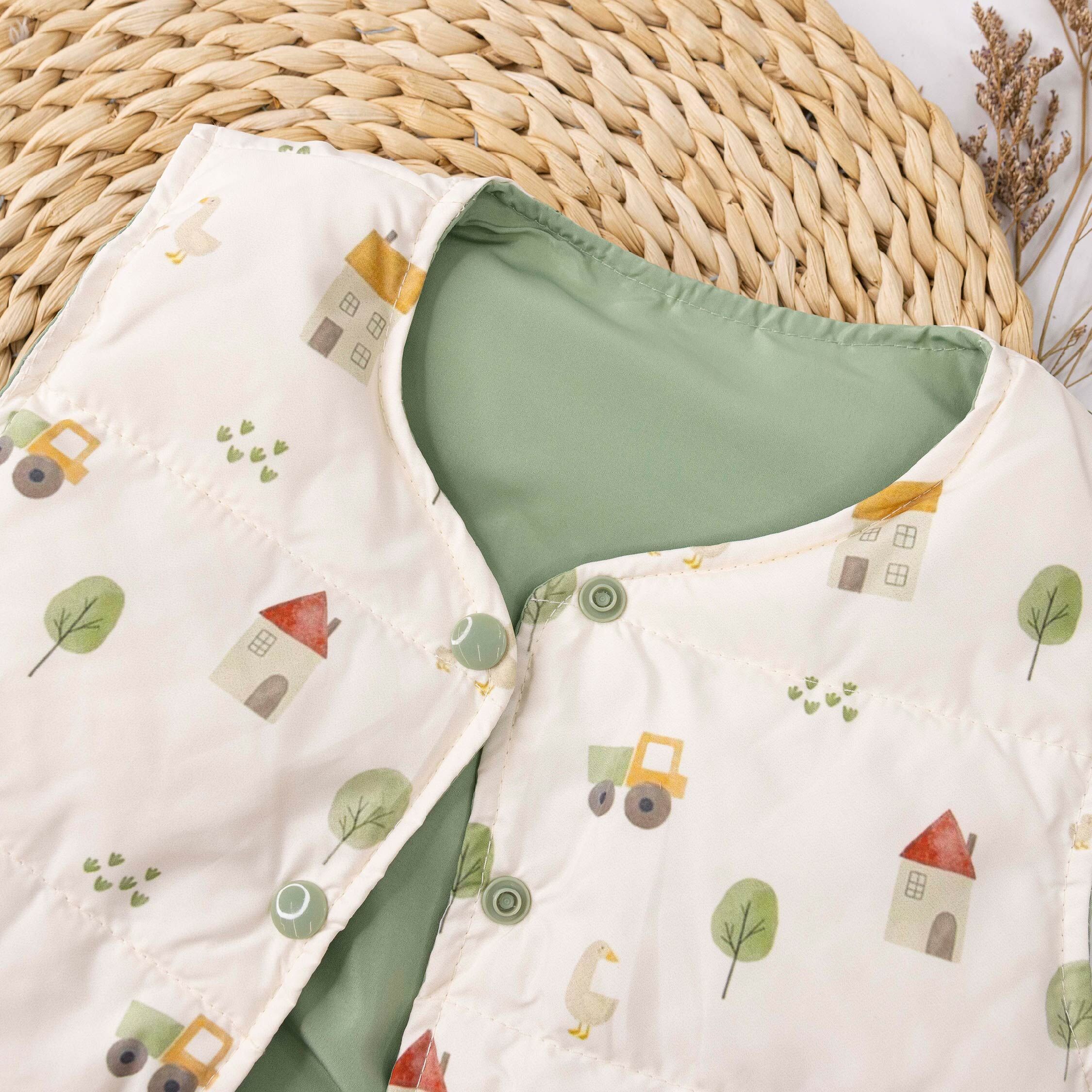 【H55711】童趣手繪圖案羽絨背心