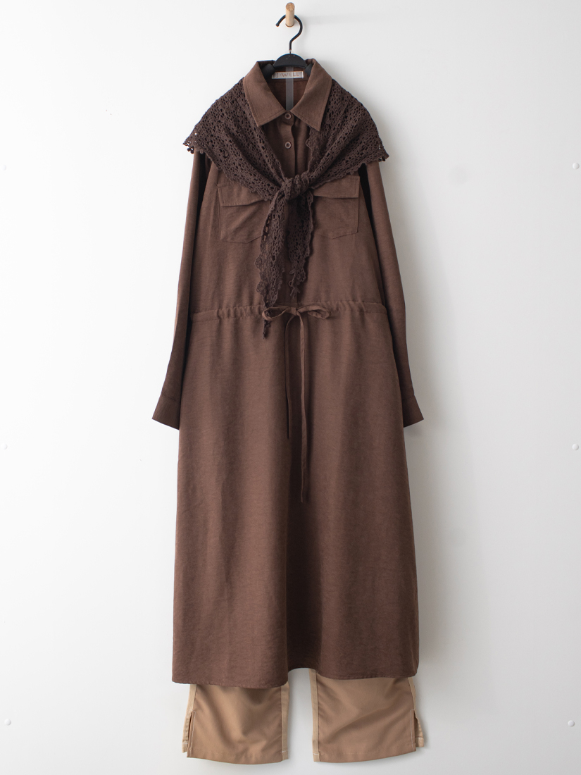 質感簡約洋裝拚色休閒長褲組合