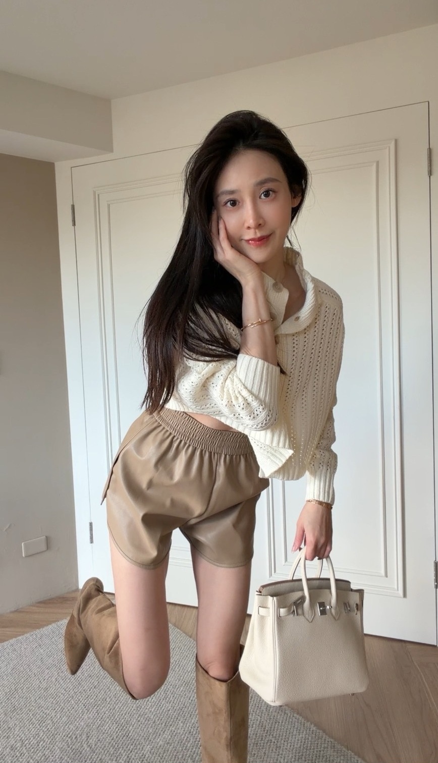 百搭酷甜系皮褲