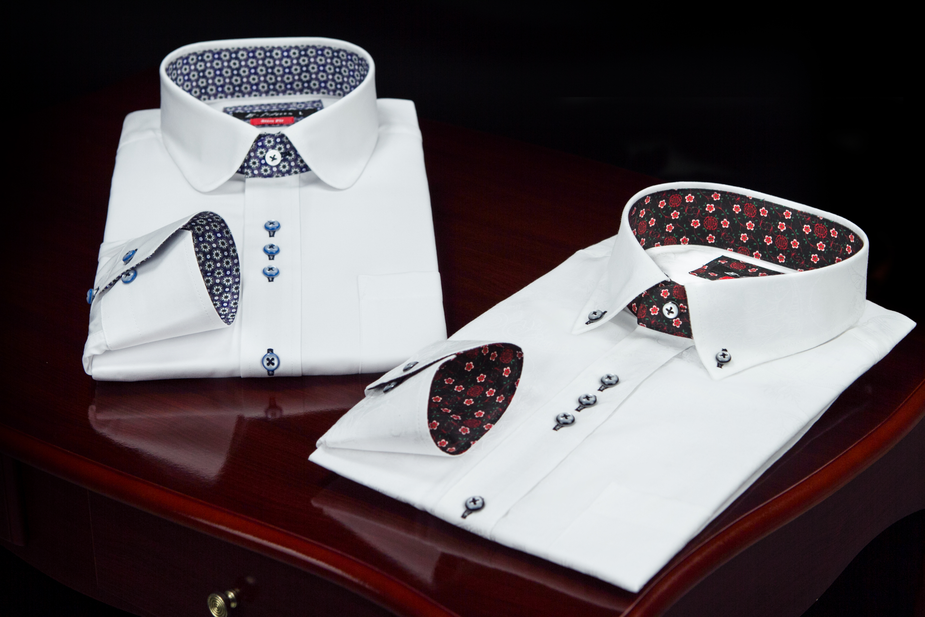 多種不同領型的商務襯衫