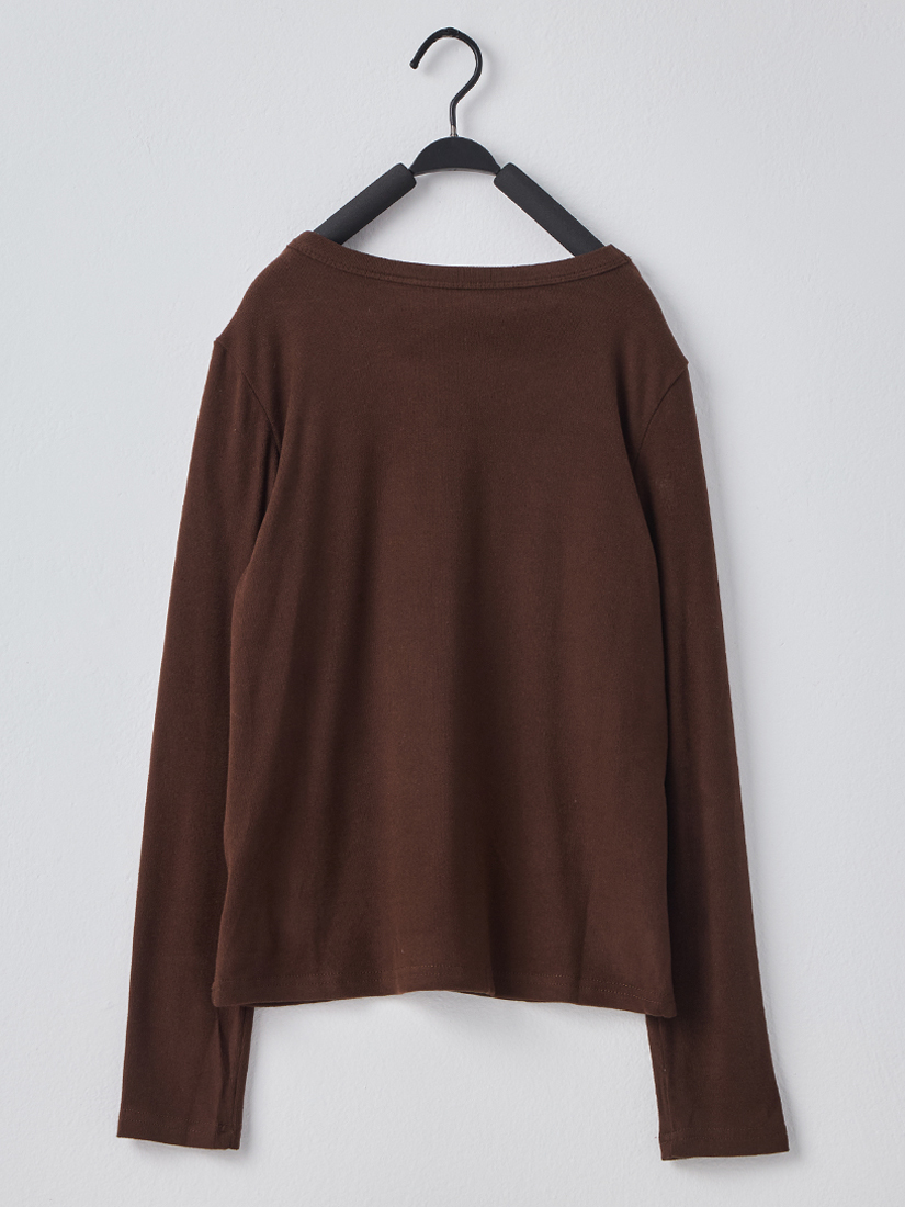 圓領素色磨毛棉絨內搭上衣(多色)
