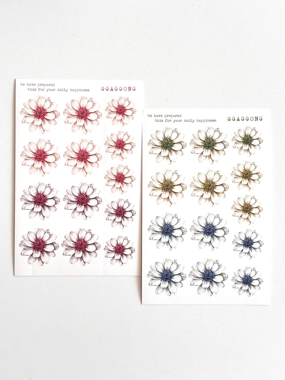 韓國 ggaggong．冬日雛菊 模造紙貼紙包