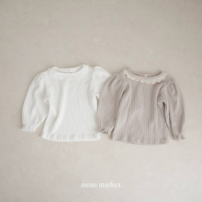 正韓春mimi-market 兩色蕾絲拼接上衣