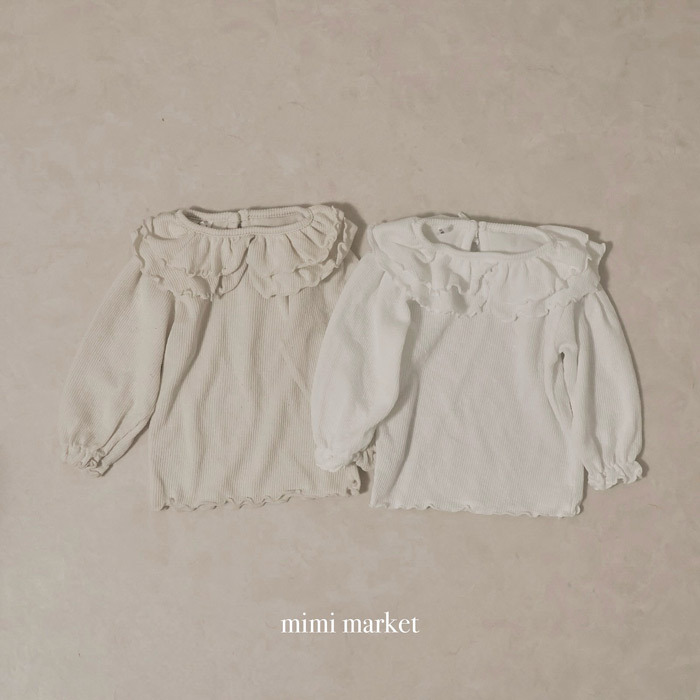 正韓春mimi-market 兩色雙層領棉花糖上衣