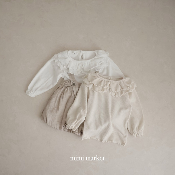 正韓春mimi-market 兩色雙層領棉花糖上衣