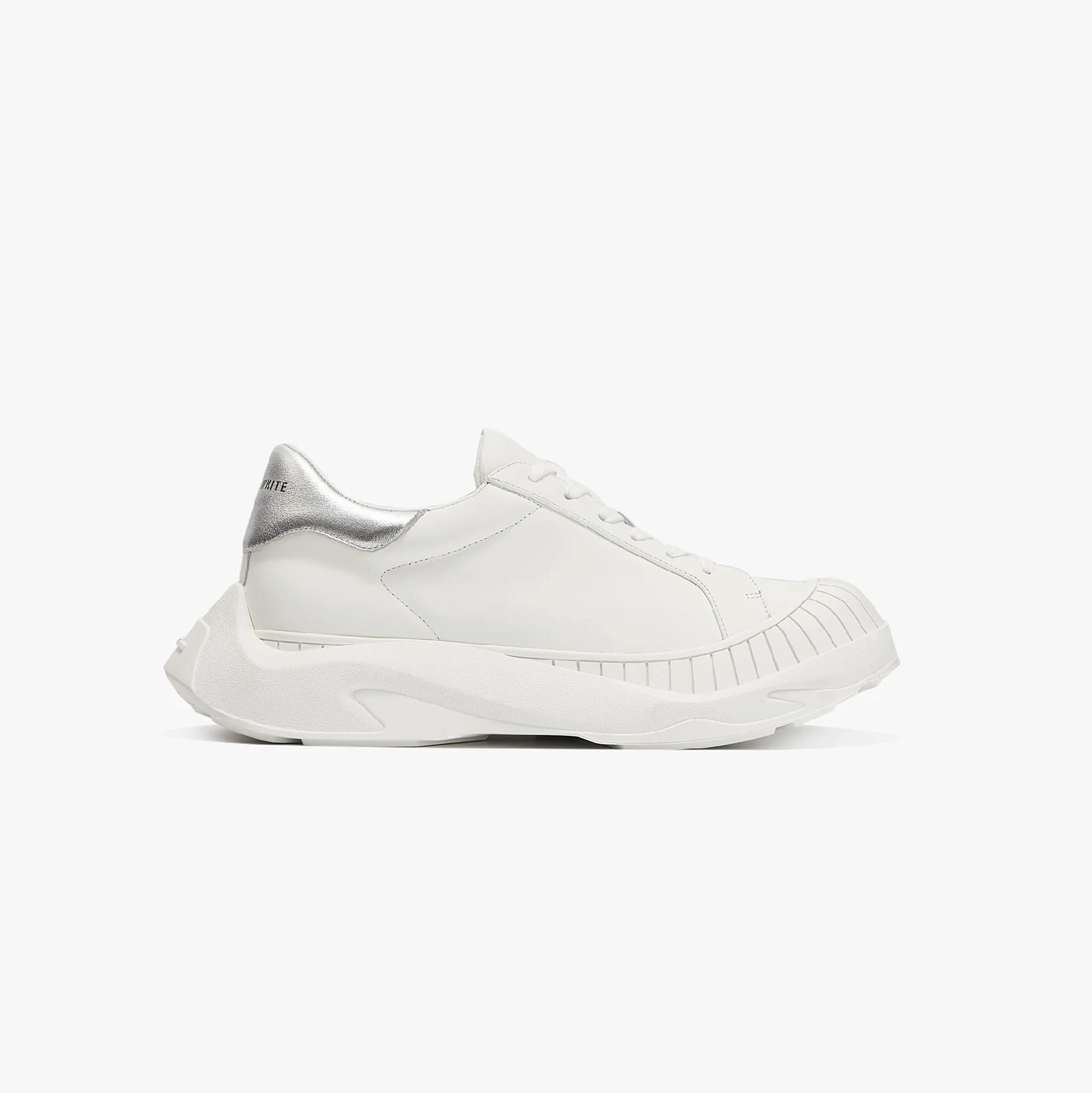 【 HIDDEN WHITE｜ASURE 皮革運動鞋 - 白x銀 】